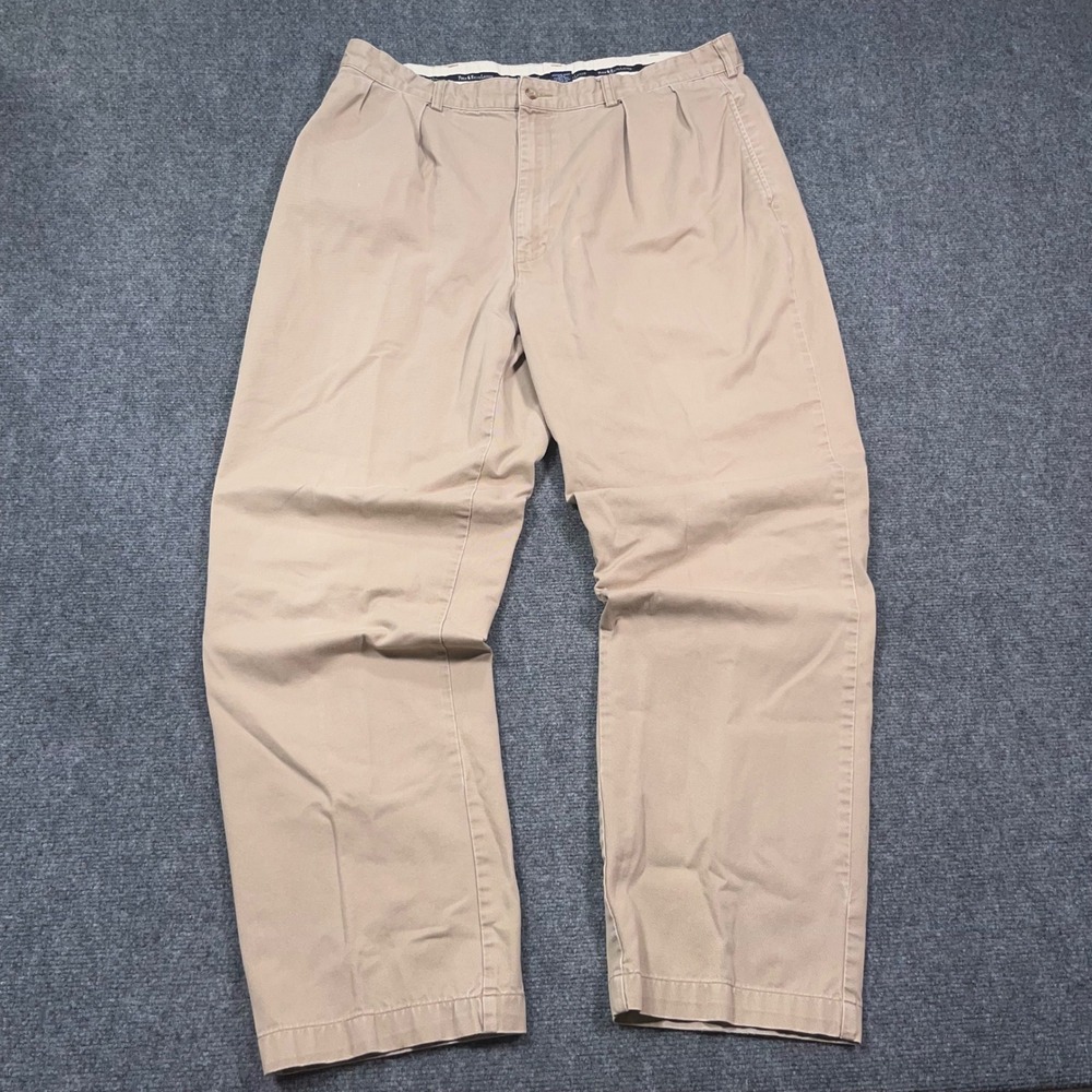VTG Polo Ralph Lauren Polo Chinos Mens 38x32 Double Pleated Khaki Preppy Grandpa